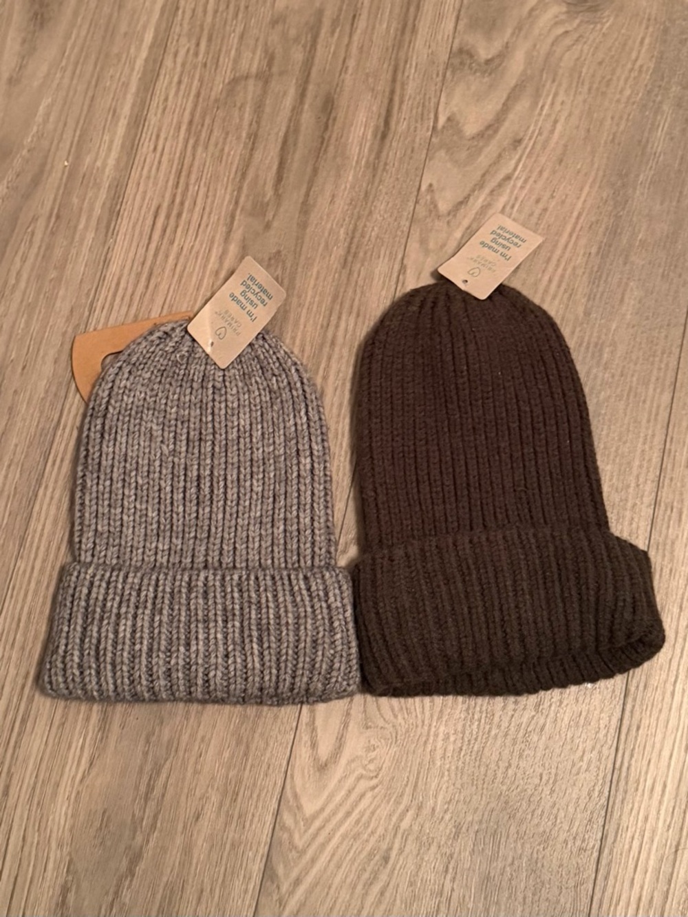 Beanie Bundle Olive Green Grey Knit Hats Ribbed Beanies | OS